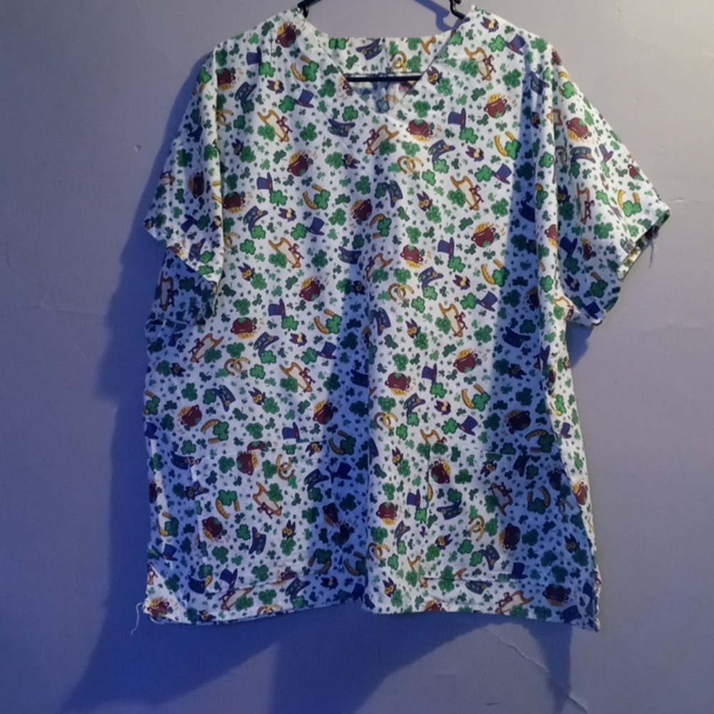 Handmade St Patrick's Day Nurse Scrub top